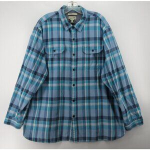 LL Bean Shirt XXL Flannel Plaid Button Up Slightly Fitted Heritage
